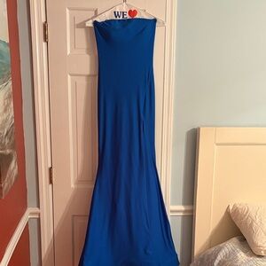 Elegant Blue Prom Strapless Dress